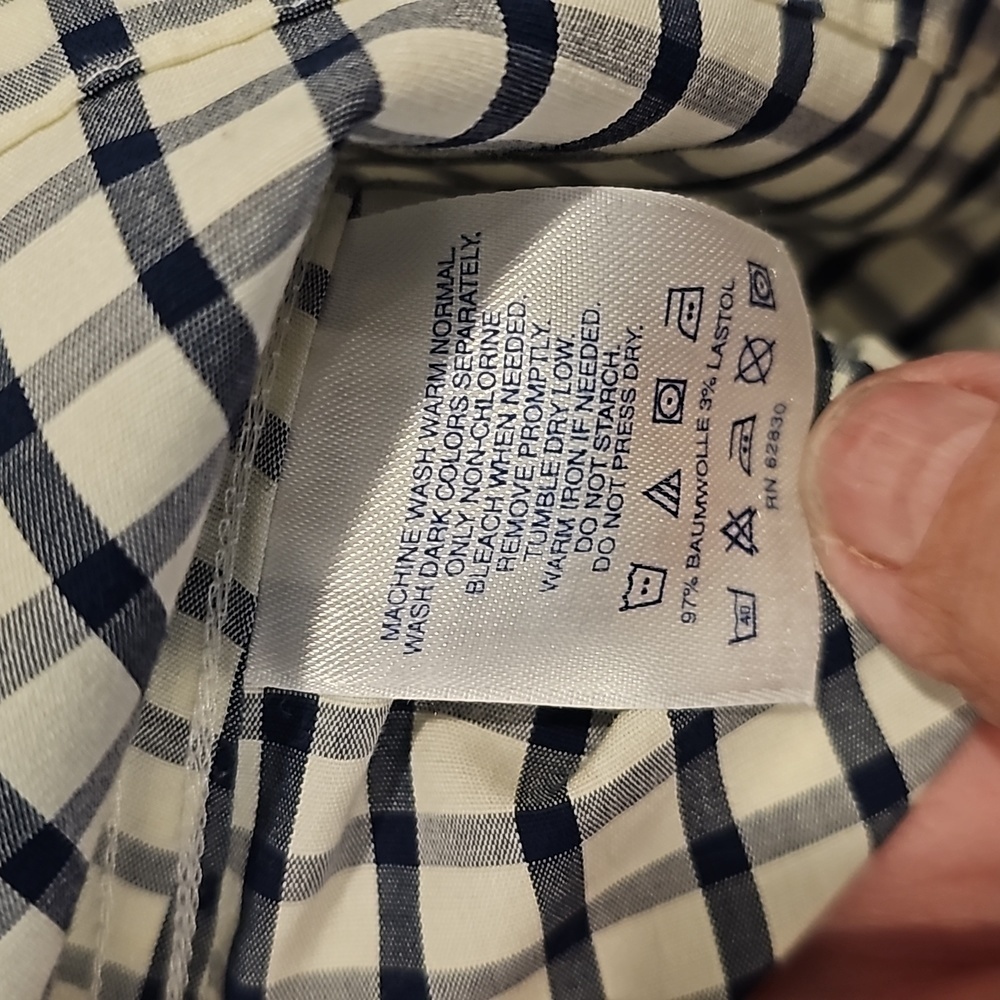 Lands'end Henley plaid L/S tunic top shirt sz M 10 12 - Picture 6 of 9